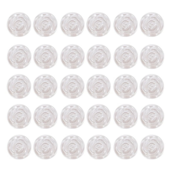 Mobutofu 100 Pcs Clothes Buttons for Shirt Button Replacement Rose Shape Resin White 10mm Diameter