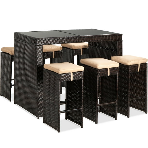 Best Choice S 7 Piece Outdoor, Outdoor Wicker Bar Table And Stools
