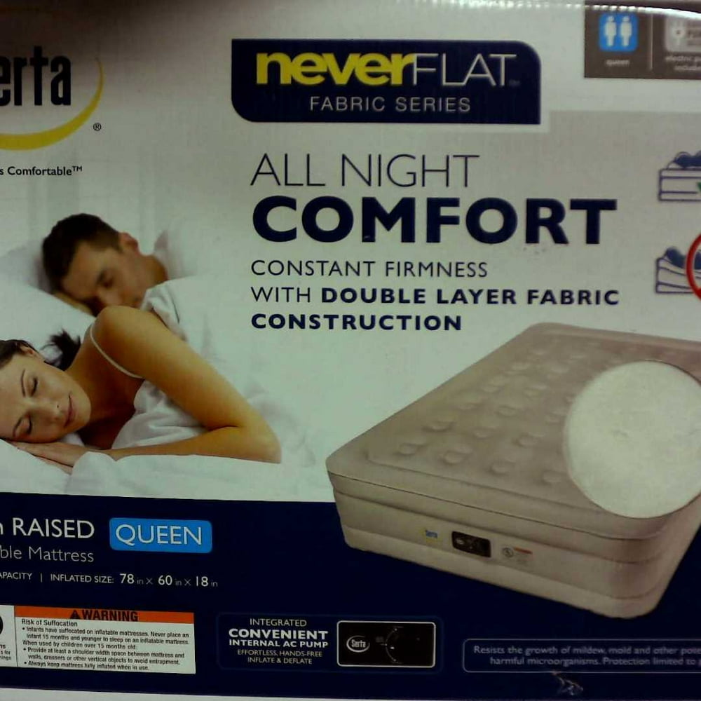 Serta Never Flat Fabric Series Raised with Internal Pump and Plush Air