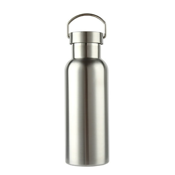Aspire 25 oz. Single Walled Stainless Steel Water Bottle with Metal Lid for Hiking Cycling Camping-Silver-25oz
