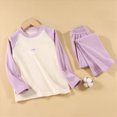 thumbnail image 2 of WXFAZCVU Pajamas for Girls Warm Fleece Lined Underwear Set Long Sleeve Shirt and Pants Outfits Size 3-4Years, 2 of 5
