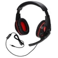 thumbnail image 2 of Auriculares para juegos competitivos de 3,5 mm con micrófono y cable para PS4 (negro + rojo), 2 of 9