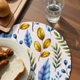 thumbnail image 3 of Watercolor Botanical Round 15 Inch Placemats Set of 4, Blue Yellow Leaves Floral Plants Spring HeatResistant Non Slip Place Mats for Dining Table, Wipeable Braided Kitchen Table Mats for Housewarming, 3 of 9