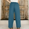 thumbnail image 7 of Gaecuw Linen Pants for Women Wide Legged Pants Relaxed Fit Long Pants Lounge Trousers Sweatpants Casual Loose Baggy Pants High Waisted Linen Summer Ankle Length Workout Pants with Pockets Solid Pants, 7 of 7