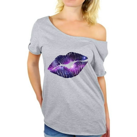 Awkward Styles Galaxy Shirt Galaxy 80s Lips T shirt Off Shoulder 80s Accessories 80s T Shirt Retro Vintage Rock Concert T-Shirt 80s Costume 80s Clothes for Women 80s Outfit 80s Party