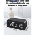 thumbnail image 7 of Leyeet Wooden Digital Alarm Clock, 10W Fast Wireless Charger Station, 3 Alarm, Bluetooth Speaker, Temperature, Humidity, Weekday/Weekend Mode, Wood LED Clock for Bedroom, Desk, Office, 7 of 7