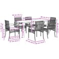 thumbnail image 5 of vidaXL 7 Piece Garden Dining Set with Cushions Black Poly Rattan, 5 of 5