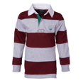 thumbnail image 4 of Polo Rugby à Manches Longues Rayé en Coton pour Garçons - Bourgogne/gris - Taille 14, 4 of 6