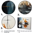 thumbnail image 3 of Designart "Moonlit Sailboat Collage Horizon Dreams III" Transportation Framed Wall Art - Modern Orange Boat Sailing Entryway Framed Wall Art, 3 of 6