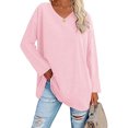 thumbnail image 1 of Camiseta De Manga Larga Para Mujer, Blusa Informal Suave De Color Liso Para Mujer, Hombros Caídos De Gran Tamaño, Cómoda Y Elegante Para Uso Diario ANGGREK Camiseta de manga larga para mujer, 1 of 6