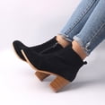 thumbnail image 2 of asdoklhq Ladies Shoes Clearance Under $10,Fashion Women Square Heel Buckle Strap Solid Color Mid Boot Keep Warm Snow Boots, 2 of 3