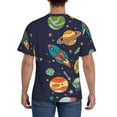 thumbnail image 3 of Vsdgher Space Print Men's Dry Fit Mesh Athletic Shirts Moisture Wicking Tennis T-Shirt Tops, 3 of 8