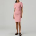 thumbnail image 2 of Summer Bodycon Dresses for Women Casual Ruched Short Sleeve Crewneck Mini Dress, L, 2 of 4