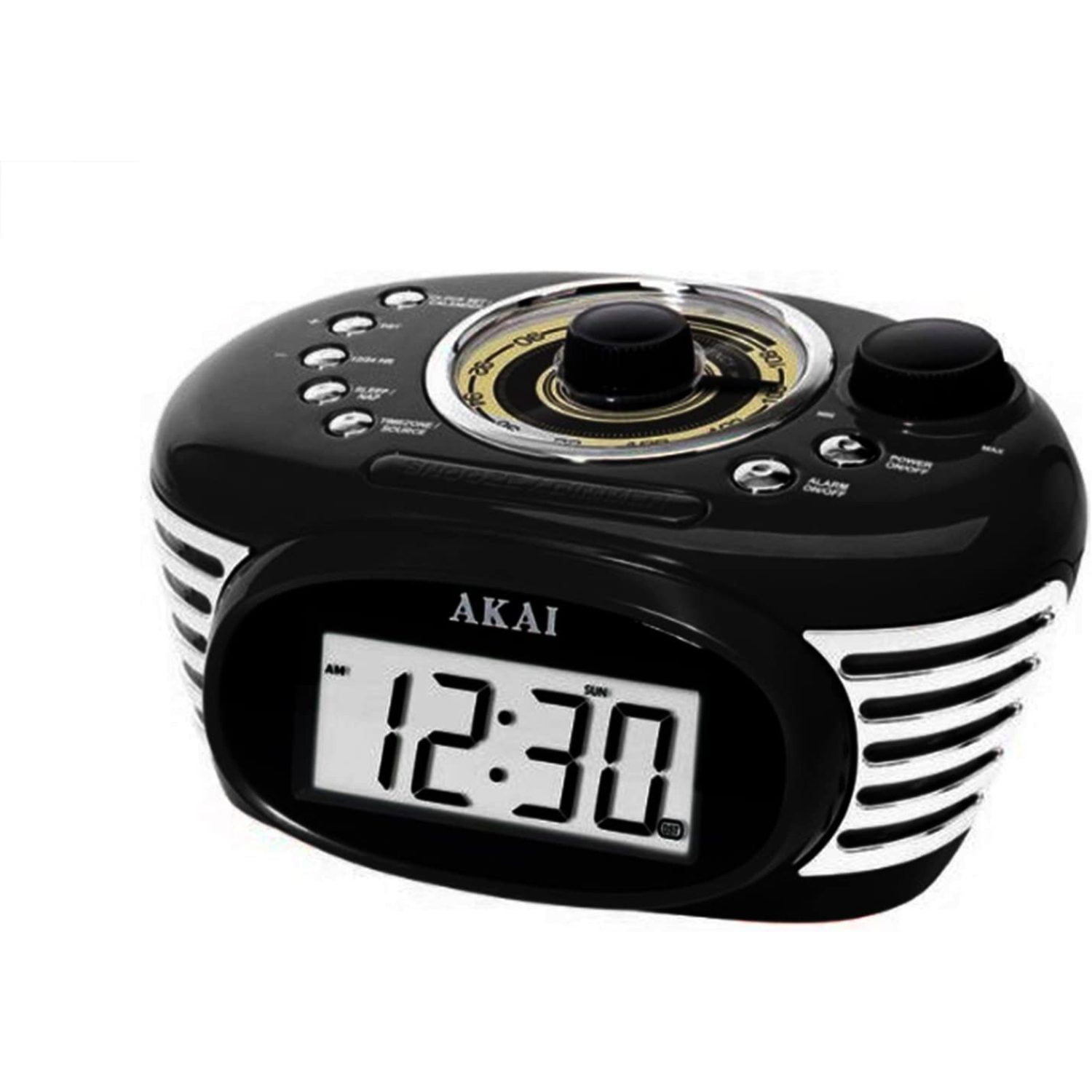 Retro Alarm Clock RadioBlack, * Autoset * Manual DST * Time Zone