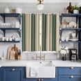 thumbnail image 2 of Curtains 84 Inches Long 2 Panels, Green Brown Striped Grommets Window Treatment Curtain, Modern Stripes Art Farmhouse Thermal Curtains Drapes for Living Room/Bathroom, 2 of 9