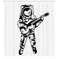 thumbnail image 3 of Ambesonne Astronaut Shower Curtain, Jamming Space Man, 69"Wx75"L, Black White, 3 of 3