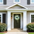 thumbnail image 4 of 26" Hydrangea & Eucalyptus Wreath for Front Door, Porch, Window - Large Artificial Silk Flowers Outdoor Wreath for Home, Farmhouse, Wedding Decor - Spring, Summer, All Seasons (White&Purple), 4 of 9