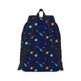 thumbnail image 2 of Naloa Space Galaxy Canvas Backpack for Men Women Rucksack Casual Travel Daypack College Tote Satchel Bookbag for Teens-Small, 2 of 7