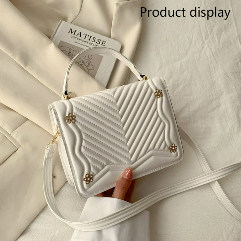 Purses and Handbags for Women Top Handle Satchel Tote Bag with Compartments White G31967