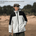 thumbnail image 4 of Chaqueta de caparazón suave para hombre, chaqueta fina para exteriores, para montañismo, resistente al viento, impermeable, para deportes, senderismo, chaqueta con capucha para hombre, 4 of 5