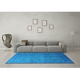 thumbnail image 3 of Ahgly Company Indoor Square Oriental Light Blue Industrial Area Rugs, 8' Square, 3 of 4