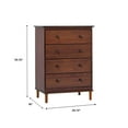 thumbnail image 3 of Walker Edison Jules 4-Drawer Solid Wood Dresser, Walnut, 3 of 18
