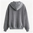 thumbnail image 6 of Oversized Sweatshirt Jacket Women Velvet Zip Up Hooded Sweatshrit Jacket Fall Winter Long Sleeve Hoodies with Pockets Gray 2XL, 6 of 7