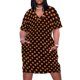 thumbnail image 1 of Vestido de lunares anaranjados en negro para mujer vestido de lujo con bolsillos vestido de fiesta informal de lujo, 1 of 6