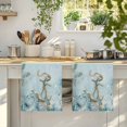 thumbnail image 4 of Nautical Anchor Kitchen Towels Set of 3, Coastal Ocean Coral Eucalyptus Leaves Absorbent Dish Towels for Kitchen, Microfiber Hand Towel, Quick Drying Tea Towel for Cleaning Decorative Dishcloths, 4 of 7