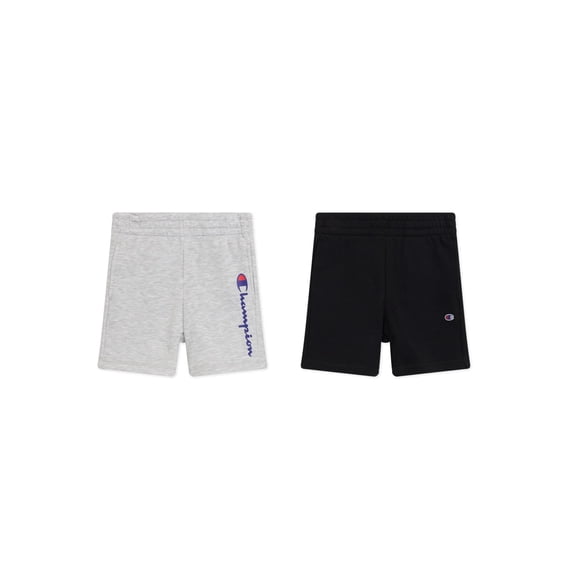 Champion Boys Shorts 2-Pack - Black and Heather Gray - Size 4