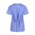 thumbnail image 4 of Minty Mint, Women's, Solid Medical Scrub Set Mock Wrap Top and Cargo Pants, Ceil Blue, XL, 4 of 6