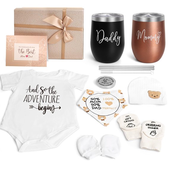 Set de regalo Suhctuptx para mamá y papá primerizos con vaso y más