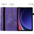 thumbnail image 2 of Allytech Case for Samsung Galaxy Tab S9 FE/S9 11.0" 2023 (SM-X510/X516B/X518U/X710/X716B/X718U) with Pen Holder & Card Pocket, Kickstand Multi-Angle Viewing Shockproof Soft TPU Back Cover, Purple, 2 of 9