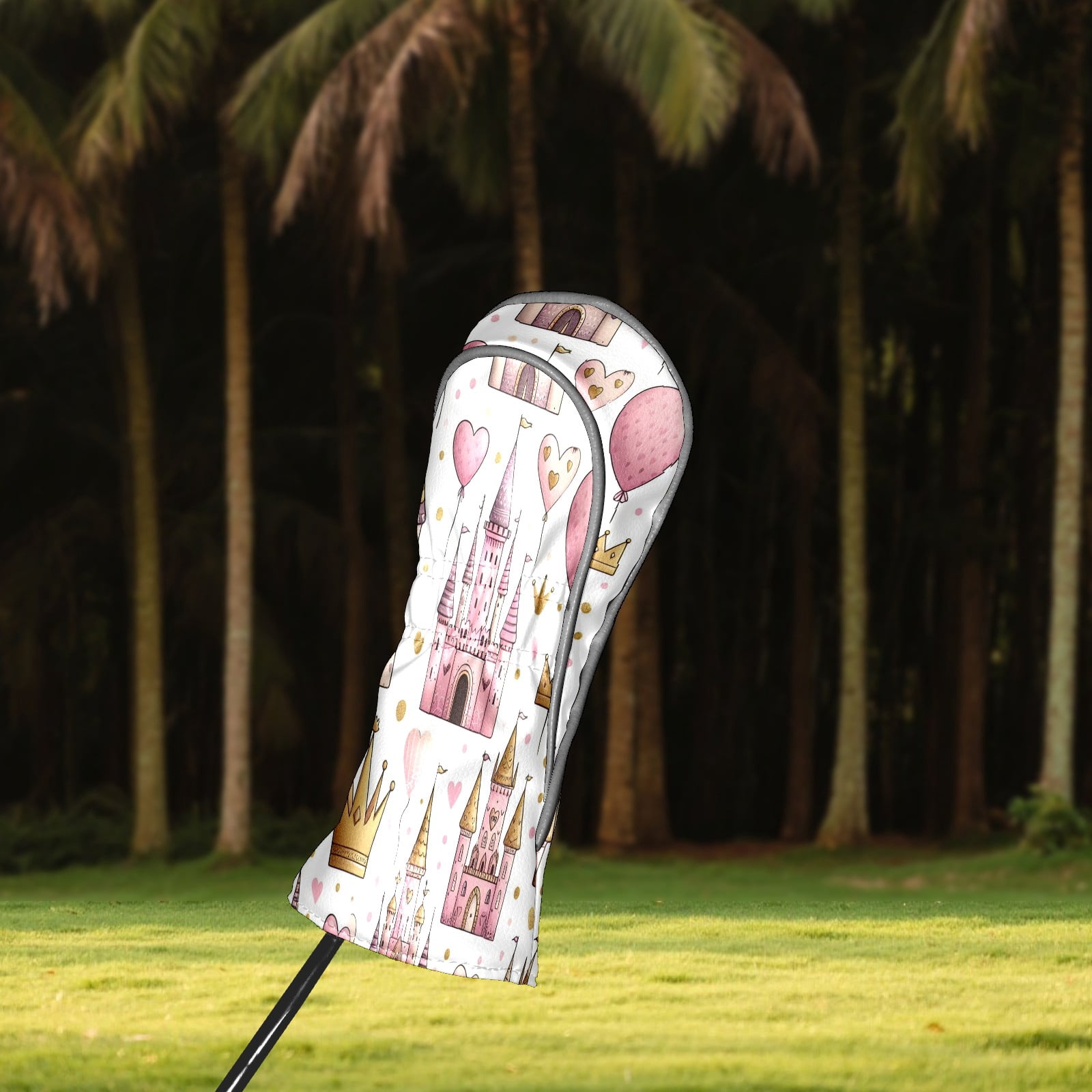 Golf Club Covers, PinkGoldCastle Premium PU Leather Driver Hybrid Putter Head Covers with Velvet Lining, Waterproof Golf Gifts for Men Women
