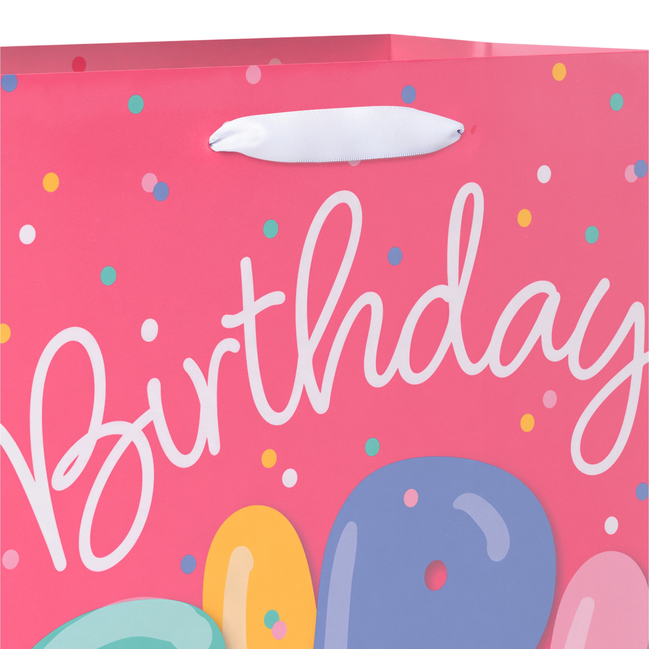 American Greetings 10 in. Medium Pink Birthday Gift Bag for Girl, Pink Balloons (1-Count)