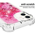 thumbnail image 4 of Compatible with iPhone 12 Mini Case Glitter Liquid Cute Clear Phone Case Floating Quicksand Shockproof Protective Bumper Silicone Soft TPU Case for iPhone 12 Mini 5.4 Inch Love Pink YB, 4 of 12