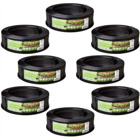 Suncast 5 Eco Edge 20 Foot Plastic Edging Roll w/ 2 Connectors, 5 Inch 4 Pack
