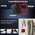 thumbnail image 6 of FIEWESEY Case for Urao X109 Tablet 10.1 Inch Tab Friendly Hybrid Soft Silicone Adjustable Shoulder Strap Built in Kickstand Pen Holder Compatible with Urao X109 10.1" 2026 Model (RedBlack), 6 of 6