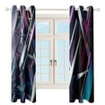 thumbnail image 3 of Geometric Lattice Window Curtain Panels Grommet Blackout Curtains Blackout Curtains for Living Room, 3 of 7