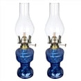thumbnail image 1 of 2X Lámpara de Aceite Rústica Lámpara de Carbón de Vidrio Vintage Lámparas de Aceite para Uso en Interiores Decoración del Hogar Iluminación Linterna de Aceite Azul, 1 of 5