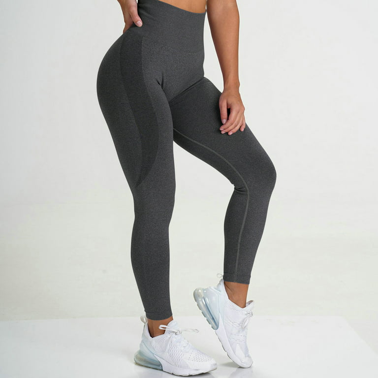 Womens Seamless High Waisted Stretch Long Workout Yoga Fitness Leggings  Pants