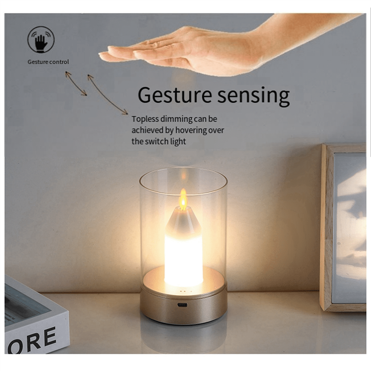 USB Candle Light Rechargeable Flameless Electric LED Dancing Moving Candles Home Decoration