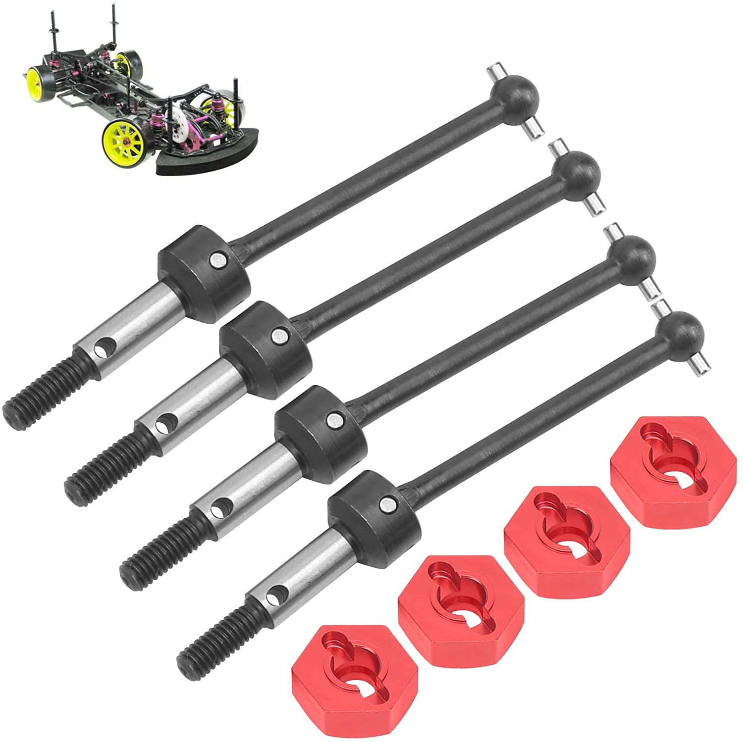 2-Pack RC Drive Shafts (CVD) For 3Racing XIS NU 1/10 Scale RC Car - Upgrade Your Ride! - View #5