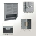 thumbnail image 4 of Resenkos 2-Doors Bathroom Wall-Mounted Medicine Cabinet with Towel Bar-Gray, Wall Cabinet for Bathroom Laundry Room Kitchen, 4 of 7