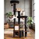 thumbnail image 5 of Árbol para gatos interior 160 cm resistente grandes rascador Maine Coon adulto percha superior extragrande compartimentos color negro, 5 of 8