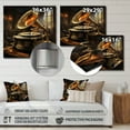 thumbnail image 4 of Designart "Yellow Black Phonographs Golden Era harmonies" Music Metal Art Print, 4 of 5
