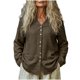 thumbnail image 1 of Camisas de Cuello de la Tripulación de Manga Corta para Mujeres Botón de Cuello en V Delantero de Manga Larga Mezcla de Ropa de Cama Abierta Casual Top, Camisas de Cuello de la Tripulación de Manga L, 1 of 5