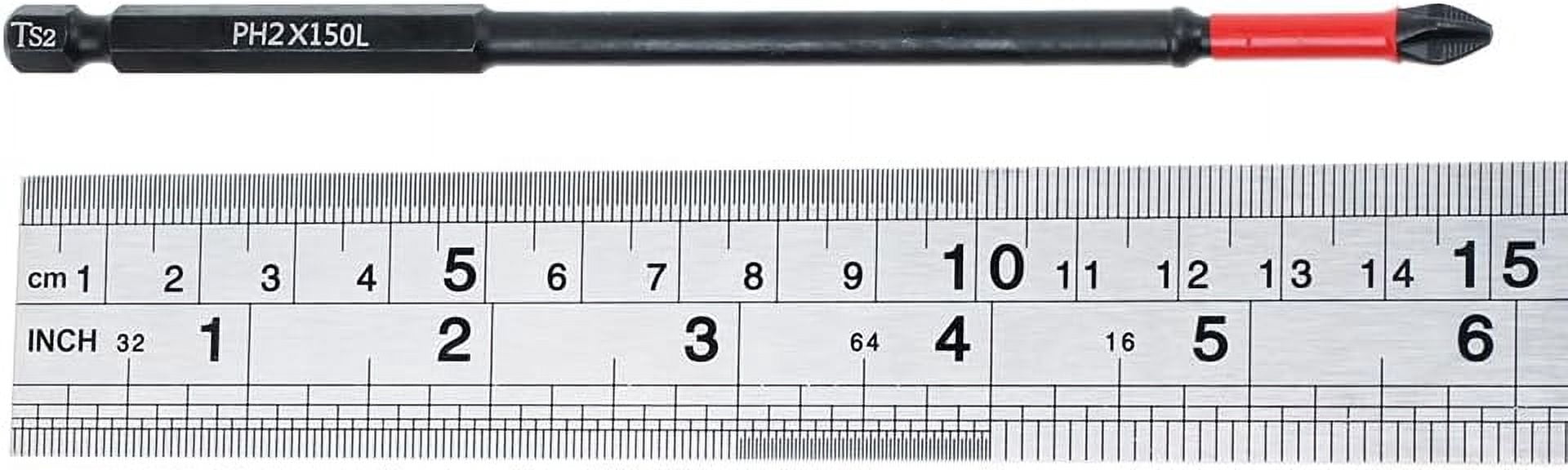 FRKSMD-10 Pack Phillips PH2 Magnetic Anti Slip Screwdriver Bit Set 6 inch Length TS2 Anti-Slip Long Drill Bits Impact Driver Bits