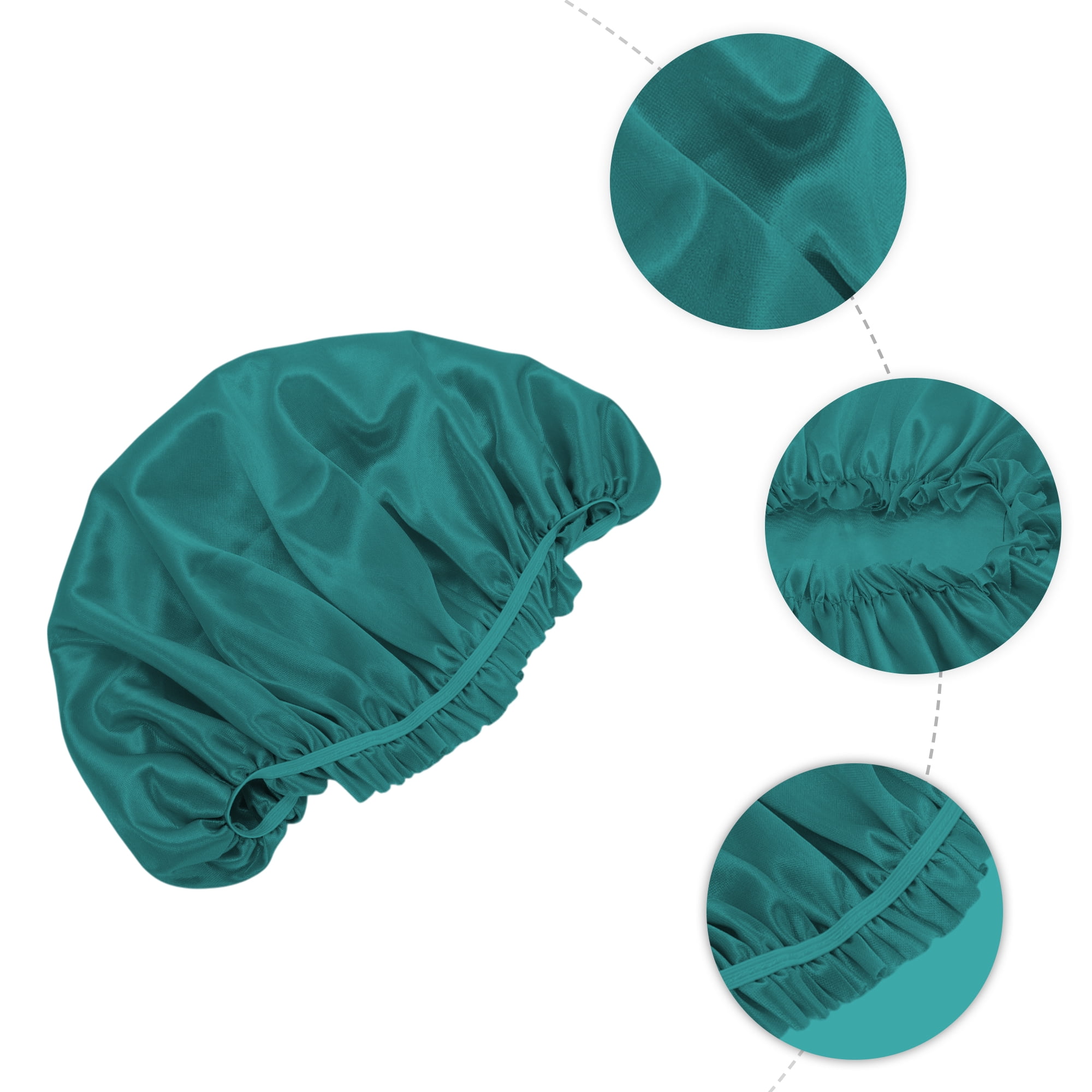 Unique Bargains Women Durable  Shower Cap for Hotel Travel 2pcs Peacock Blue