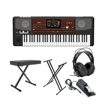 Korg PA700OR 61-Key Professional Arranger Keyboard with Bench and Accessory Bundle